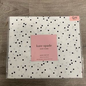 NWT Kate Spade Polka Dot Cotton Queen Bedsheet Set